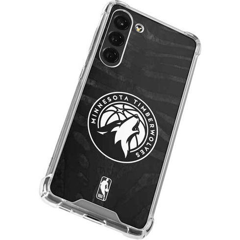 NBA Minnesota Timberwolves Black Animal Print Galaxy S24 FE Clear Case